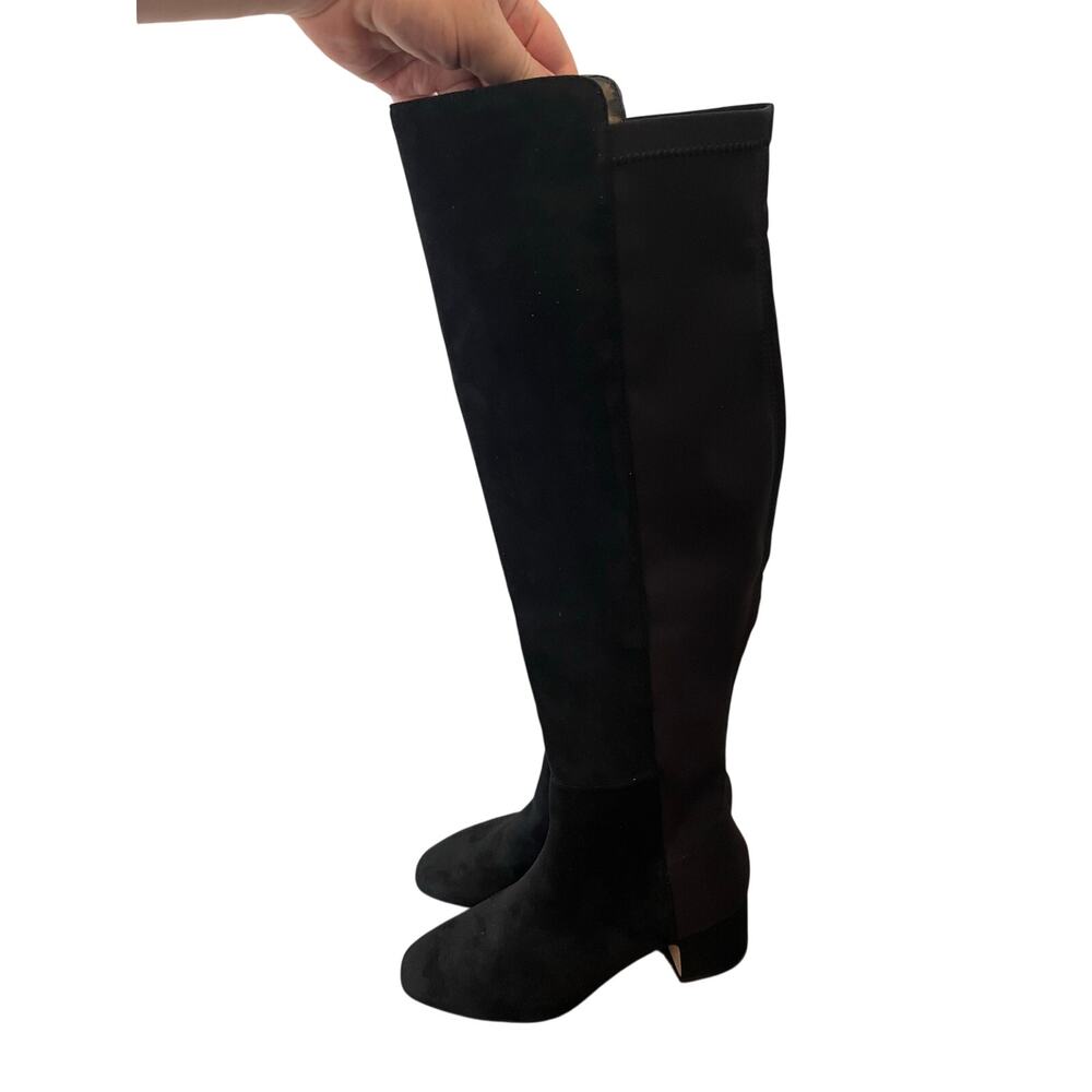 J. Crew Knee-high Boots with stretch heeled in black Size 7